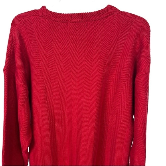 Chaps Ralph Lauren Men’s Pullover Sweater Sz Medium Color Red Stretch Chunky - Picture 4 of 10